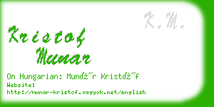 kristof munar business card